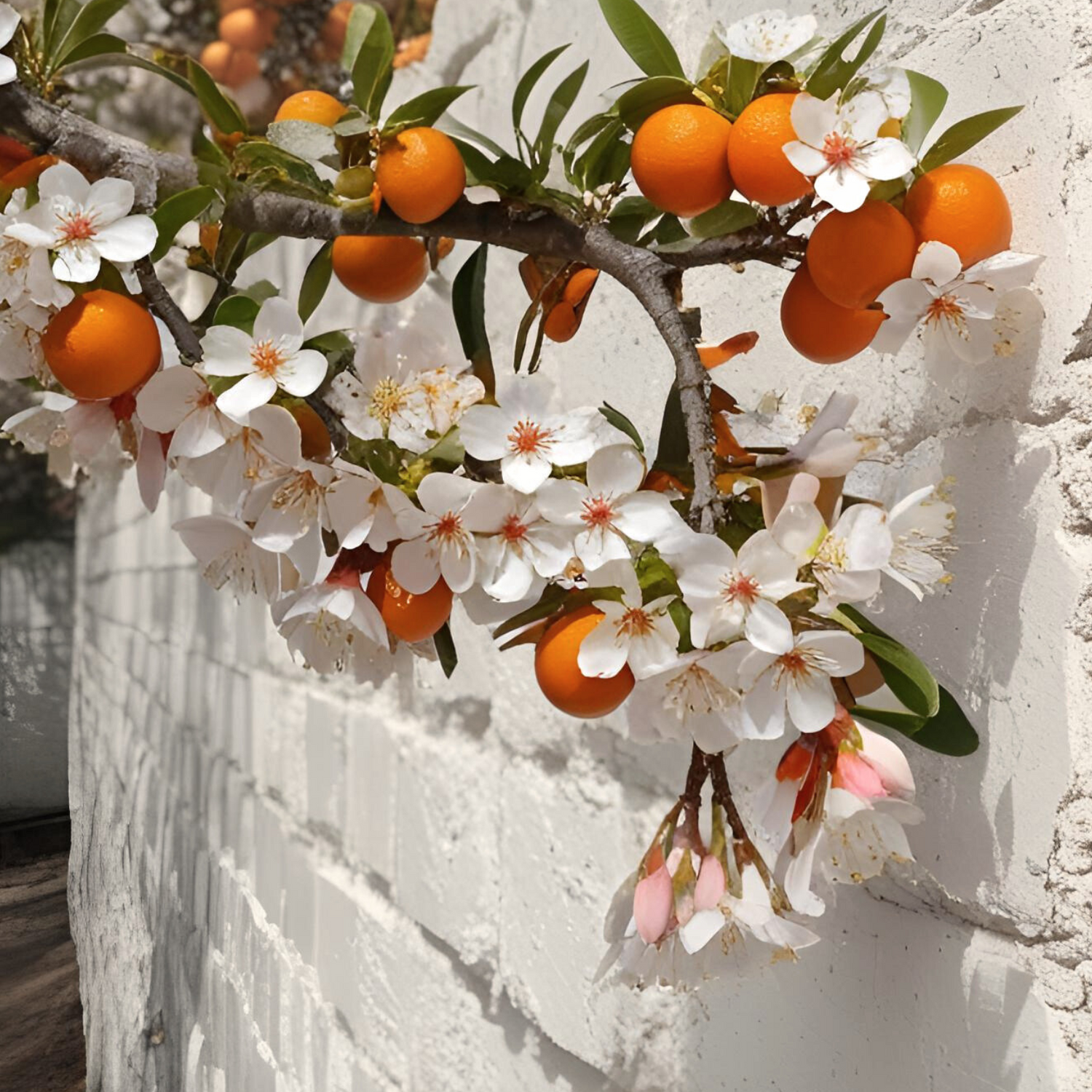 MUR BLANC FLEURS D ORANGER