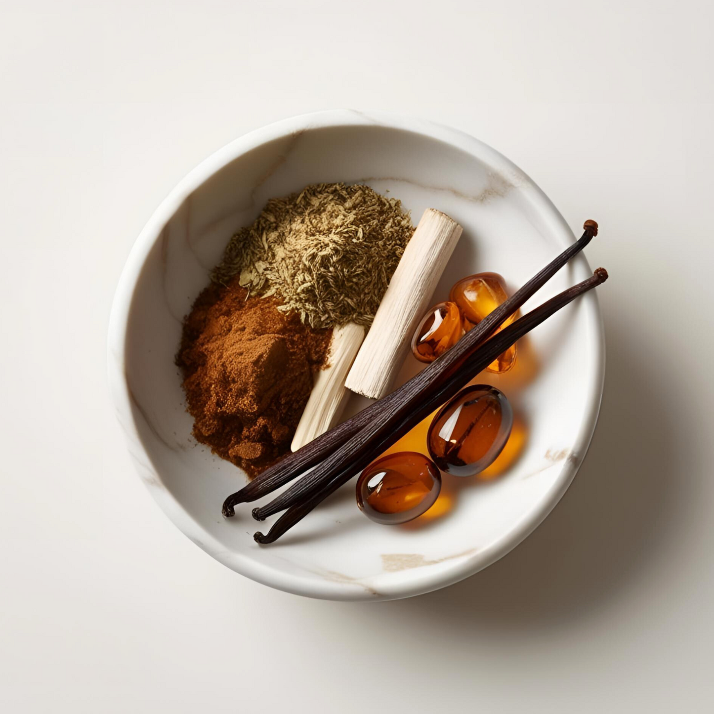 CUMIN SANTAL AMBRE VANILLE DANS BOL MARBRE