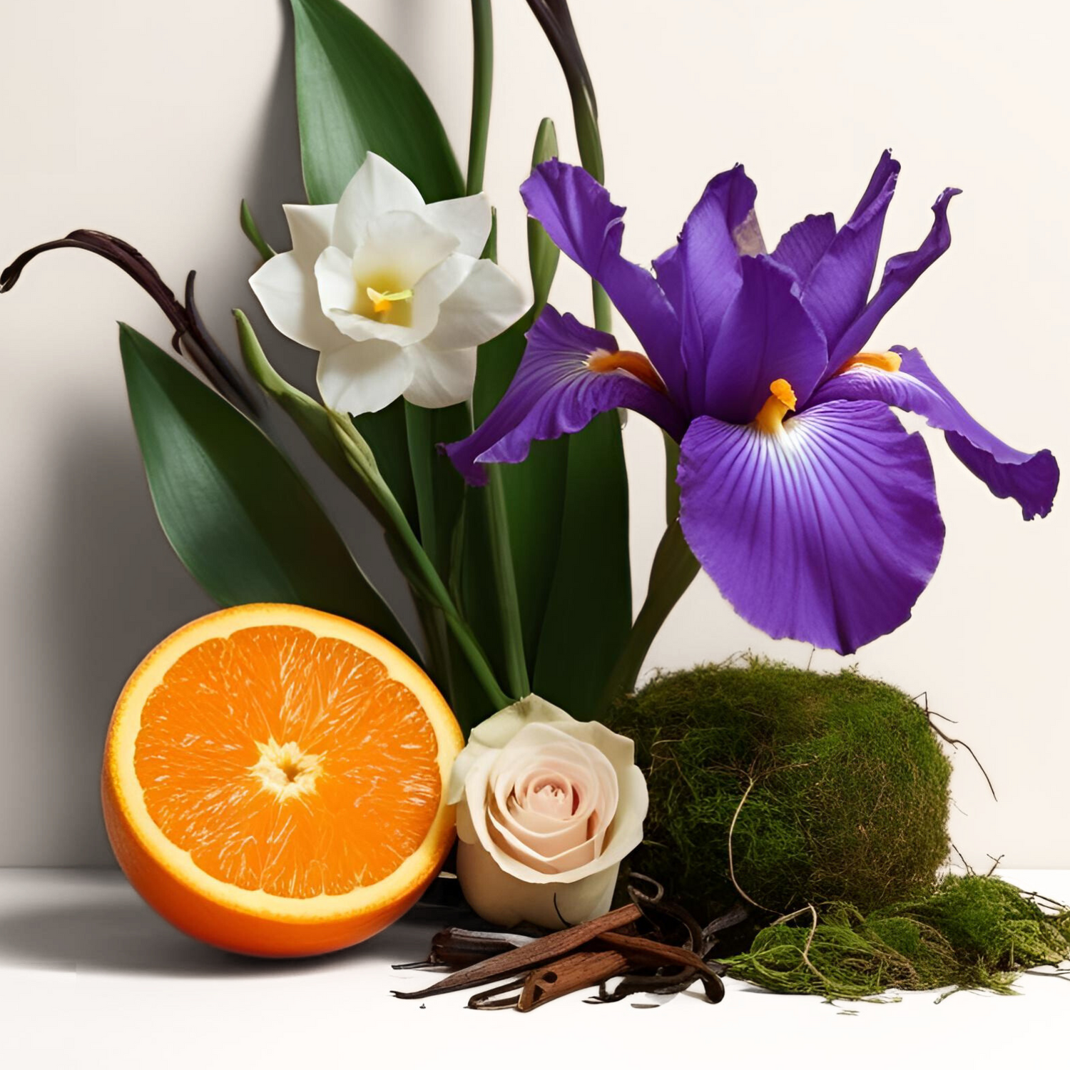 COMPOSITION FLEUR MOUSSE AGRUME VANILLE